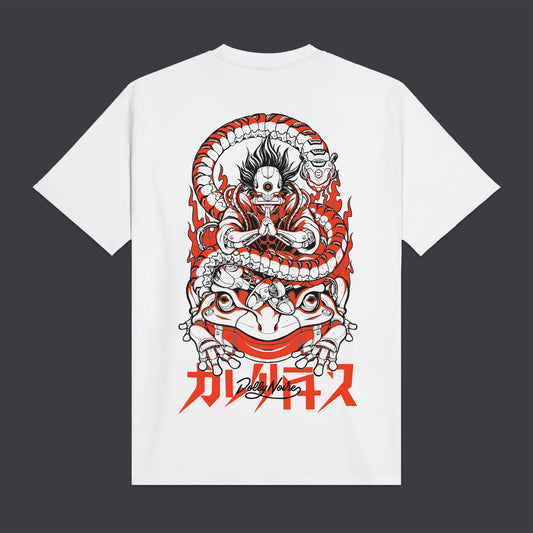 T-Shirt Cyber Kaeru Nyobo bianco