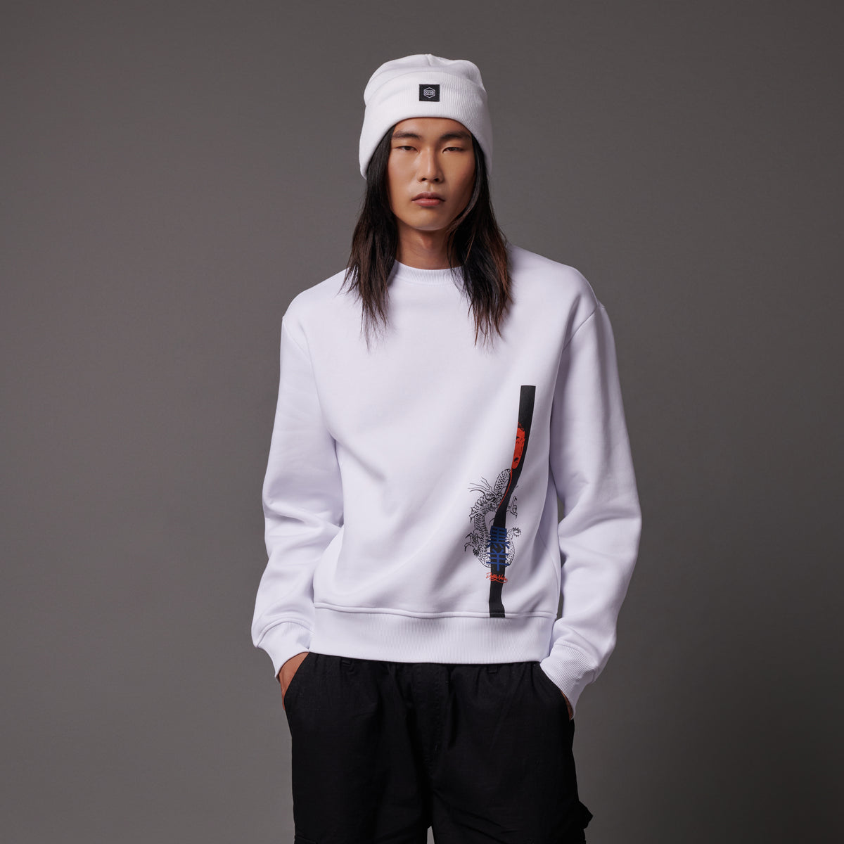 Felpa Japan girocollo bianco