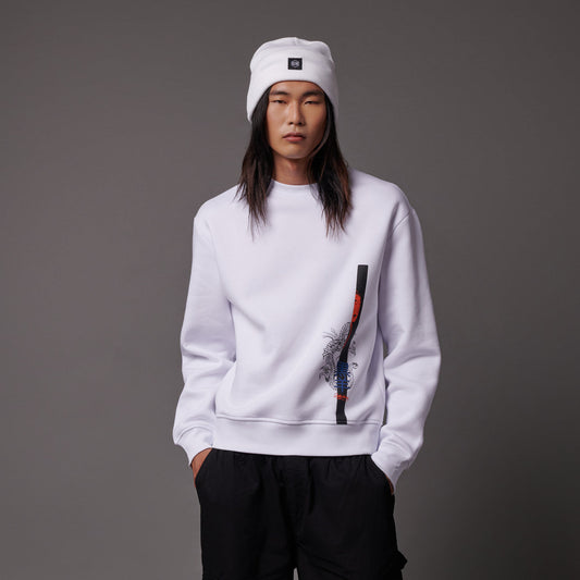 Felpa Japan girocollo bianco