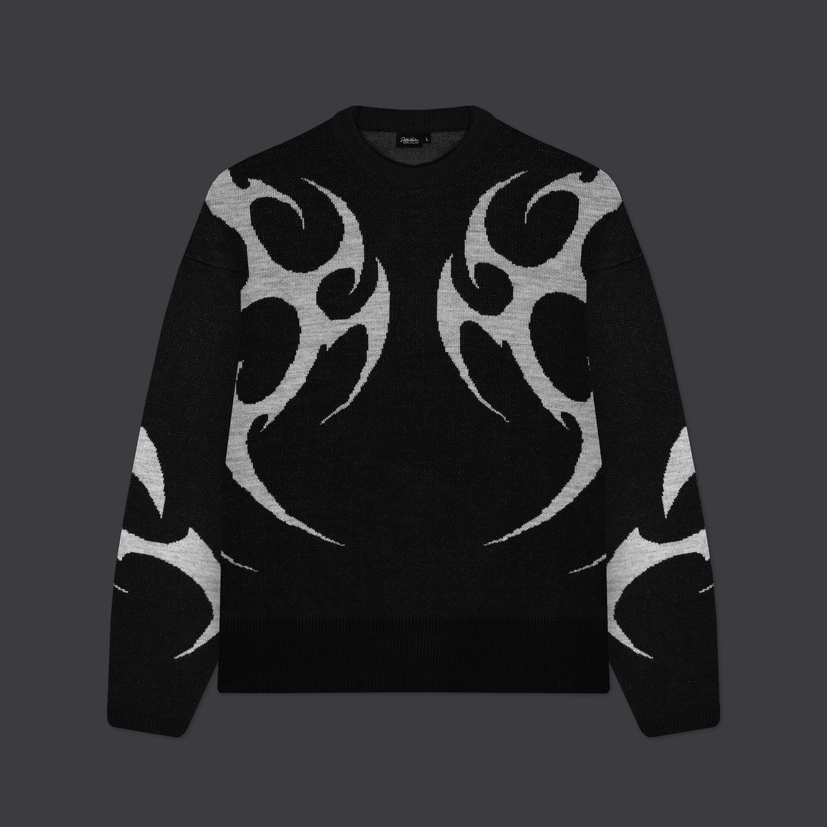 Maglione Spikes boxy fit nero fantasia
