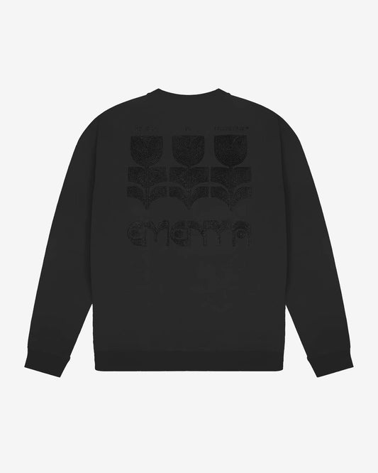 Felpa Flourish girocollo nero