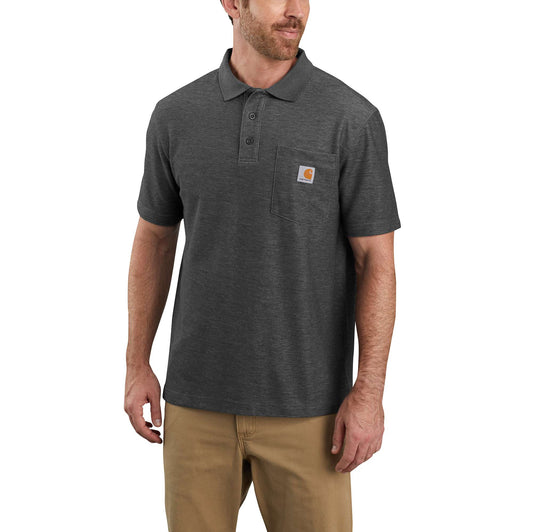 T-Shirt Polo con taschino grigio scuro
