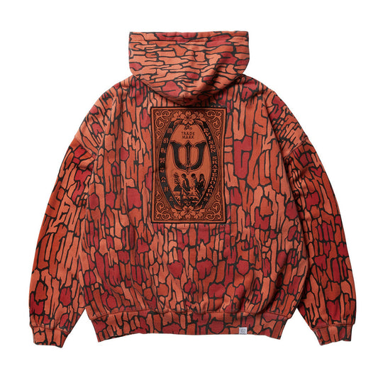 Felpa Dokuro full zip con cappuccio arancione