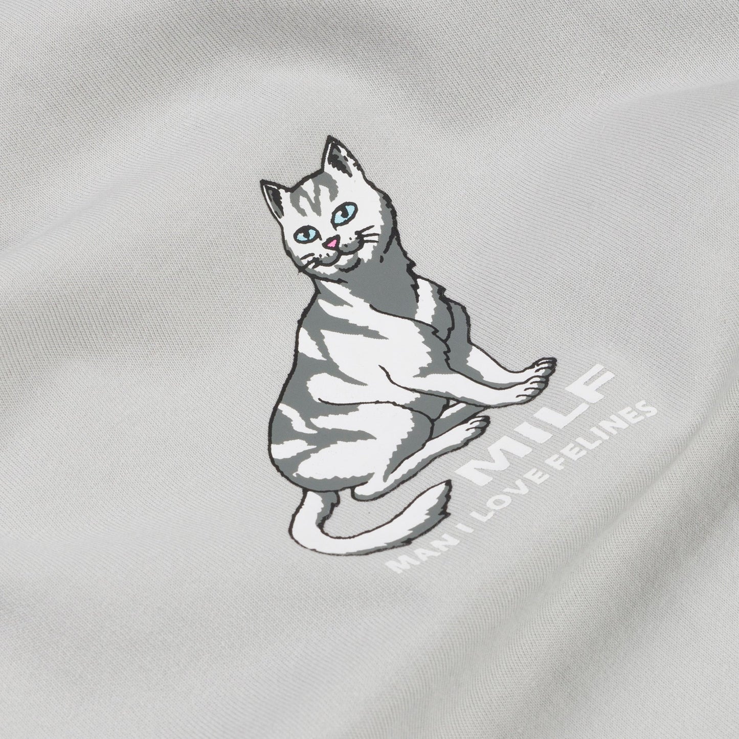 T-Shirt Man i love felines grigio