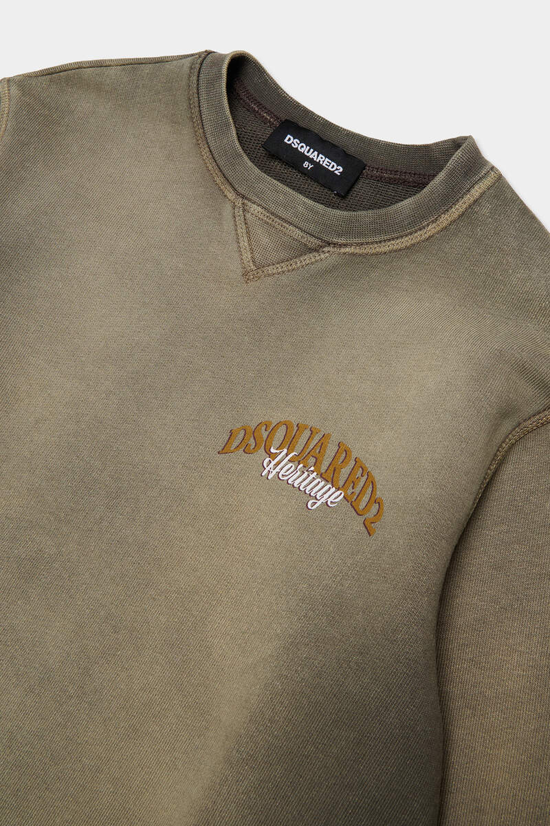 Felpa DSQUARED Slouch girocollo verde - 12/16 ANNI