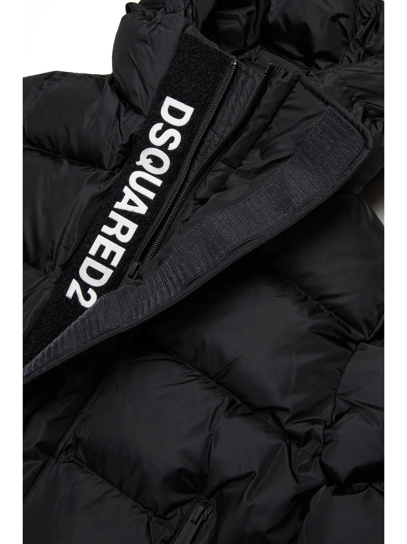 Bomber DSQUARED con cappuccio nero - 12/16 ANNI