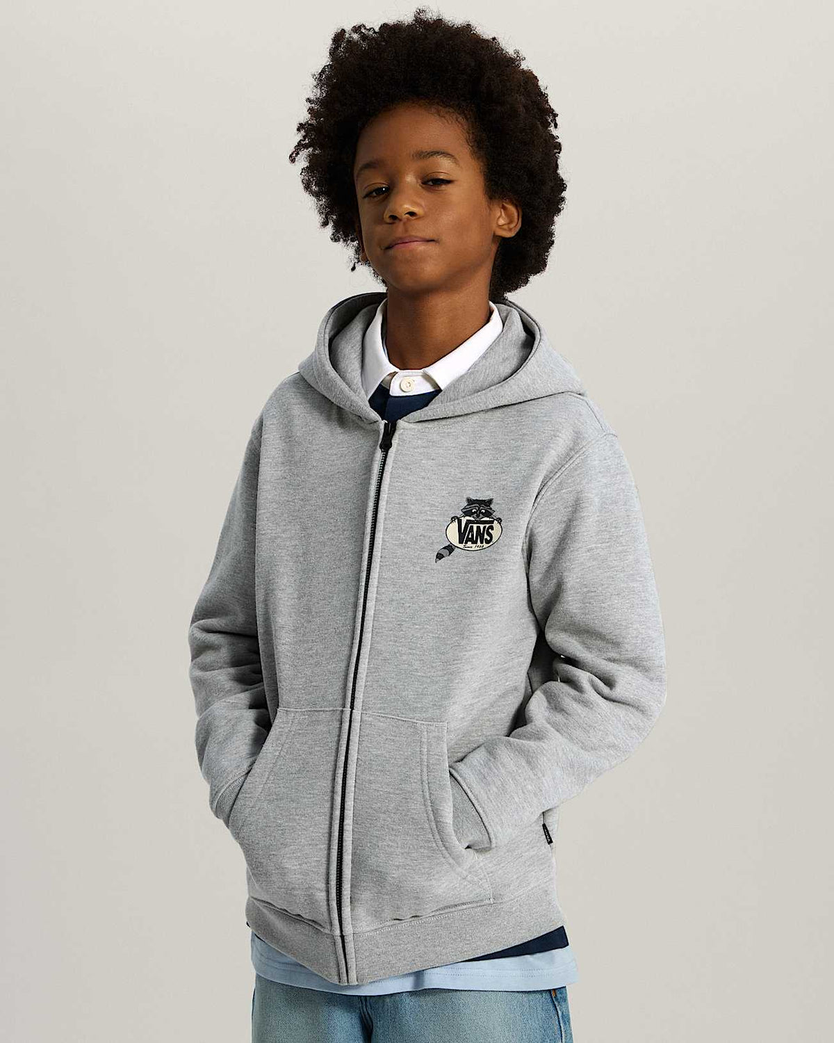 Felpa Dumpster full zip con cappuccio grigio - 8/14 ANNI
