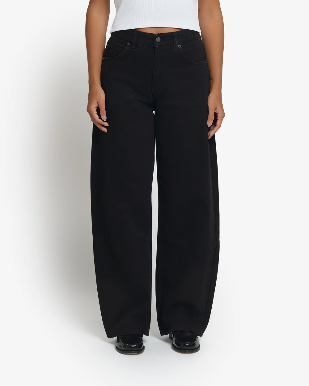 Jeans Loofa ikon flower in denim nero