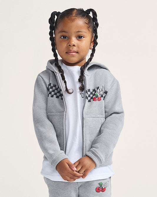 Felpa Cherries full zip con cappuccio grigio - 2/8 ANNI