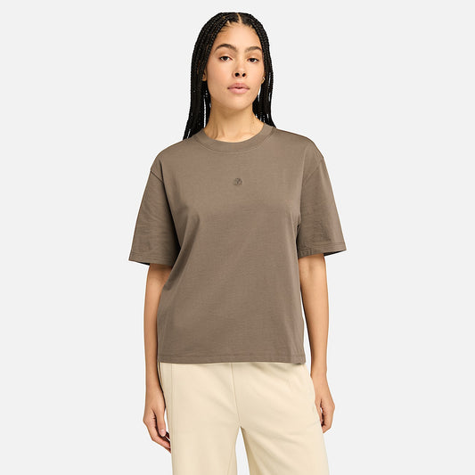 T-shirt Lush crop marrone