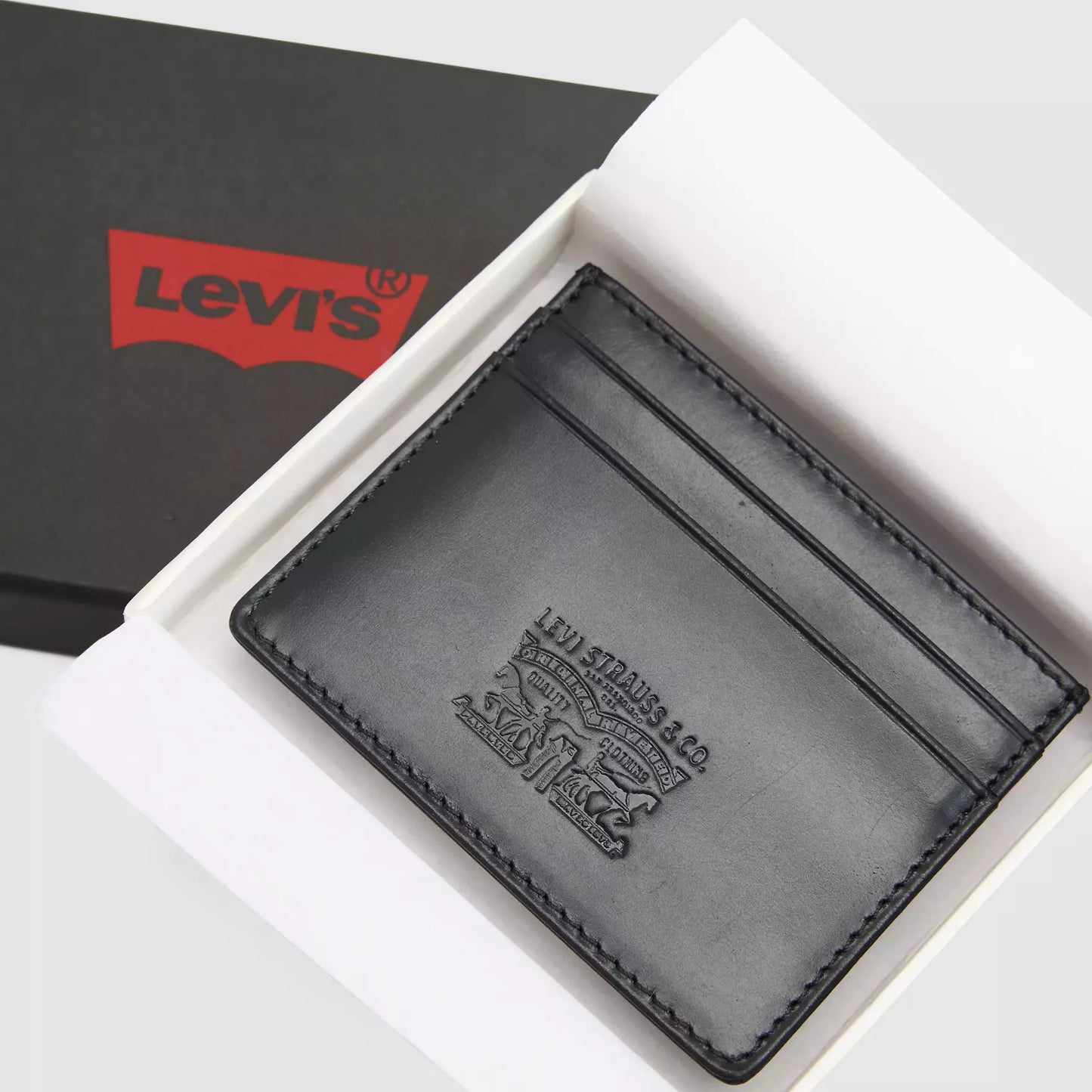 Portacarte Levi's in pelle nero