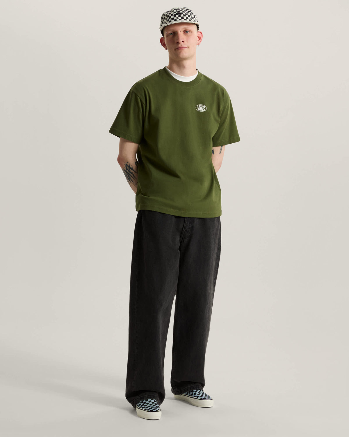 T-shirt Vans oval logo verde
