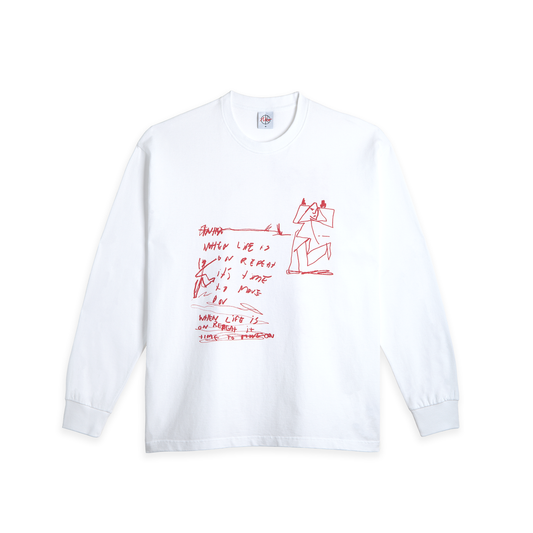 T-shirt Polar on repeat a manica lunga bianco