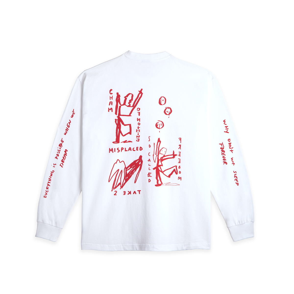 T-shirt Polar on repeat a manica lunga bianco