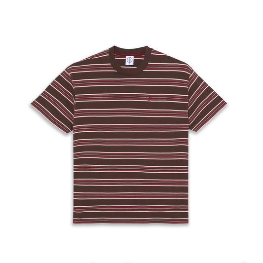 T-shirt Polar a righe marrone/rosso