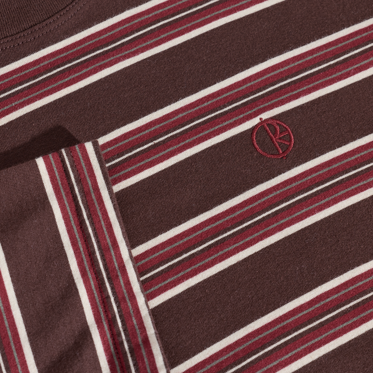 T-shirt Polar a righe marrone/rosso