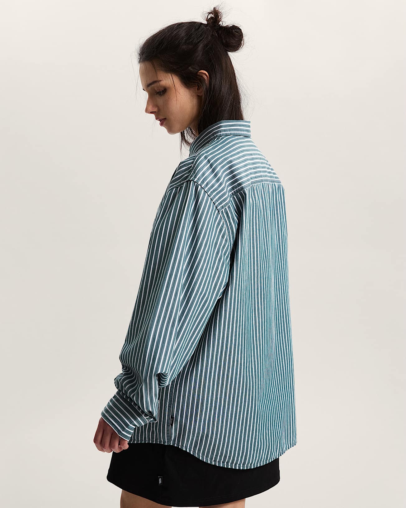 Camicia Dobby a righe bianco/blu