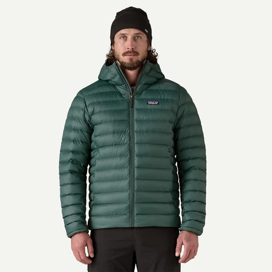 Giacca Down con cappuccio verde