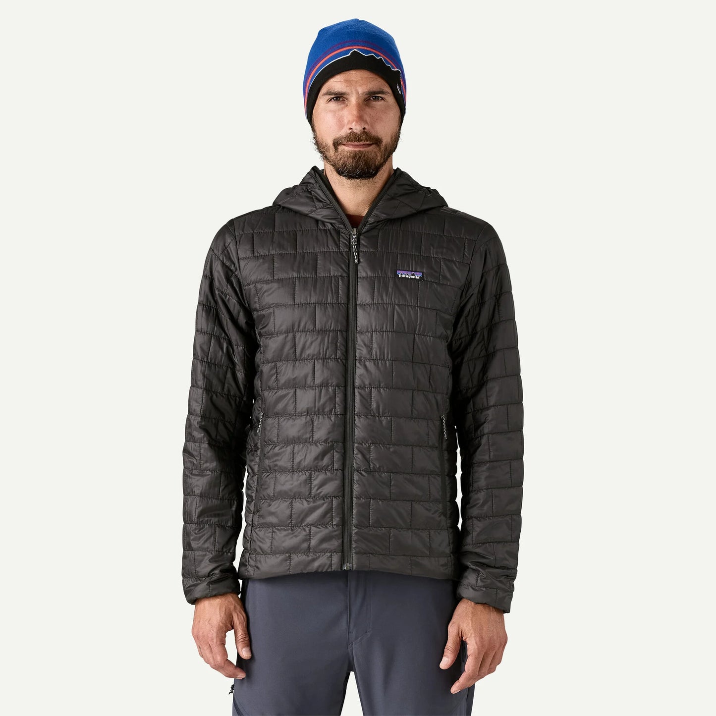 Giacca Nano puff con cappuccio nero