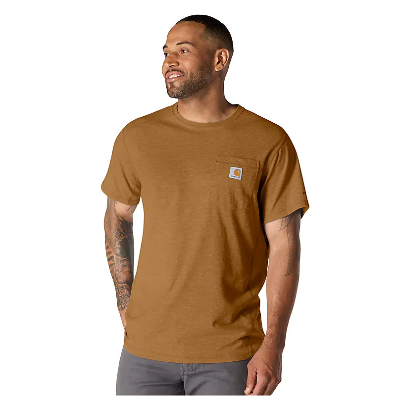 T-Shirt Force relaxed fit con taschino marrone