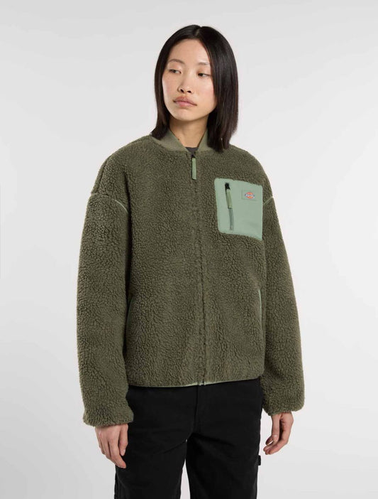 Giacca bomber Central in pile verde