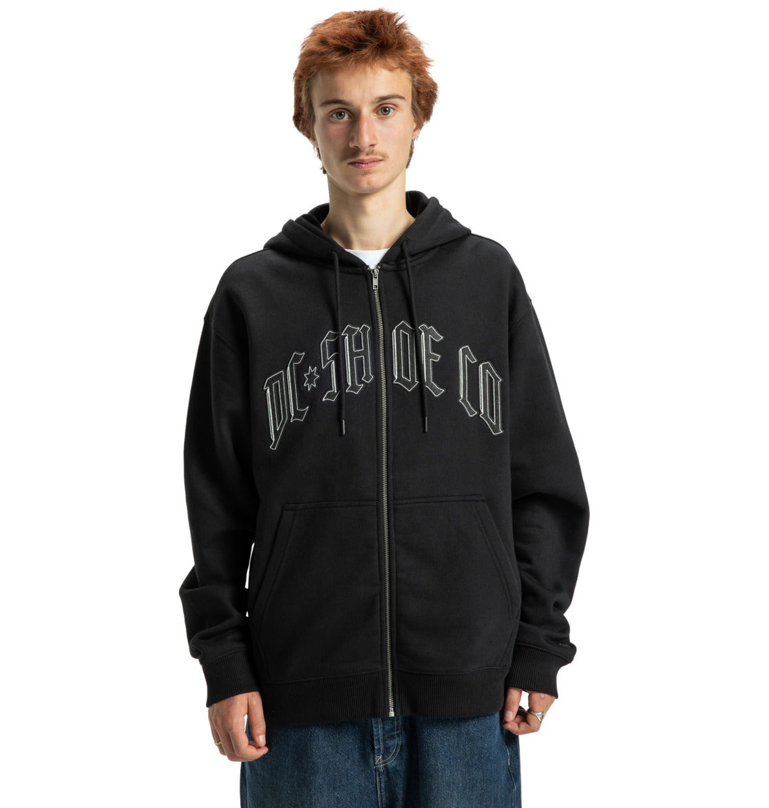 Felpa Planted full zip con cappuccio nero