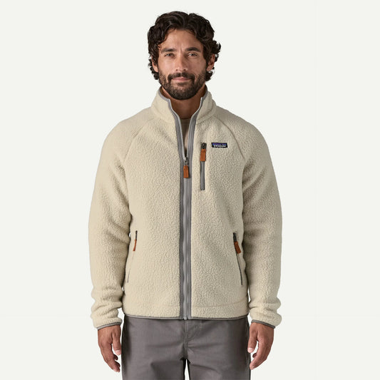 Giacca Retro in pile full zip panna