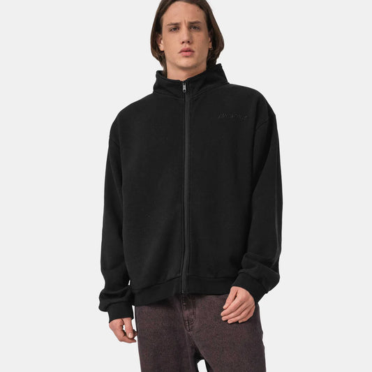 Felpa Team track full zip girocollo nero
