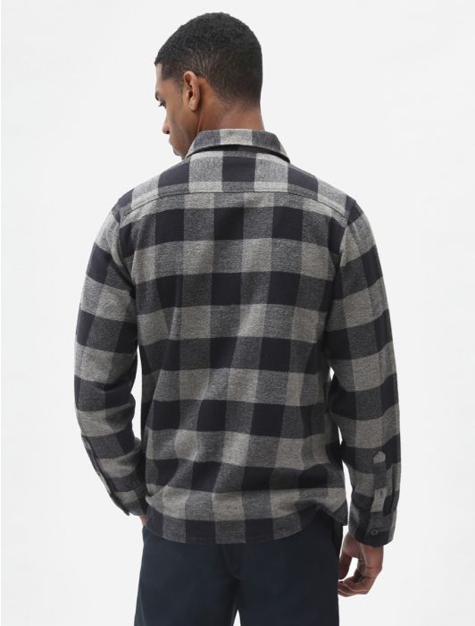 Camicia Sacramento in flanella nero/grigio scuro