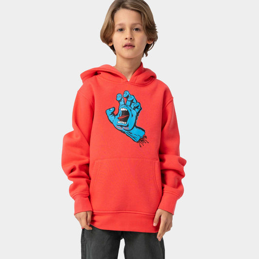 Felpa Screamin con cappuccio rosso fluo - 6/14 ANNI