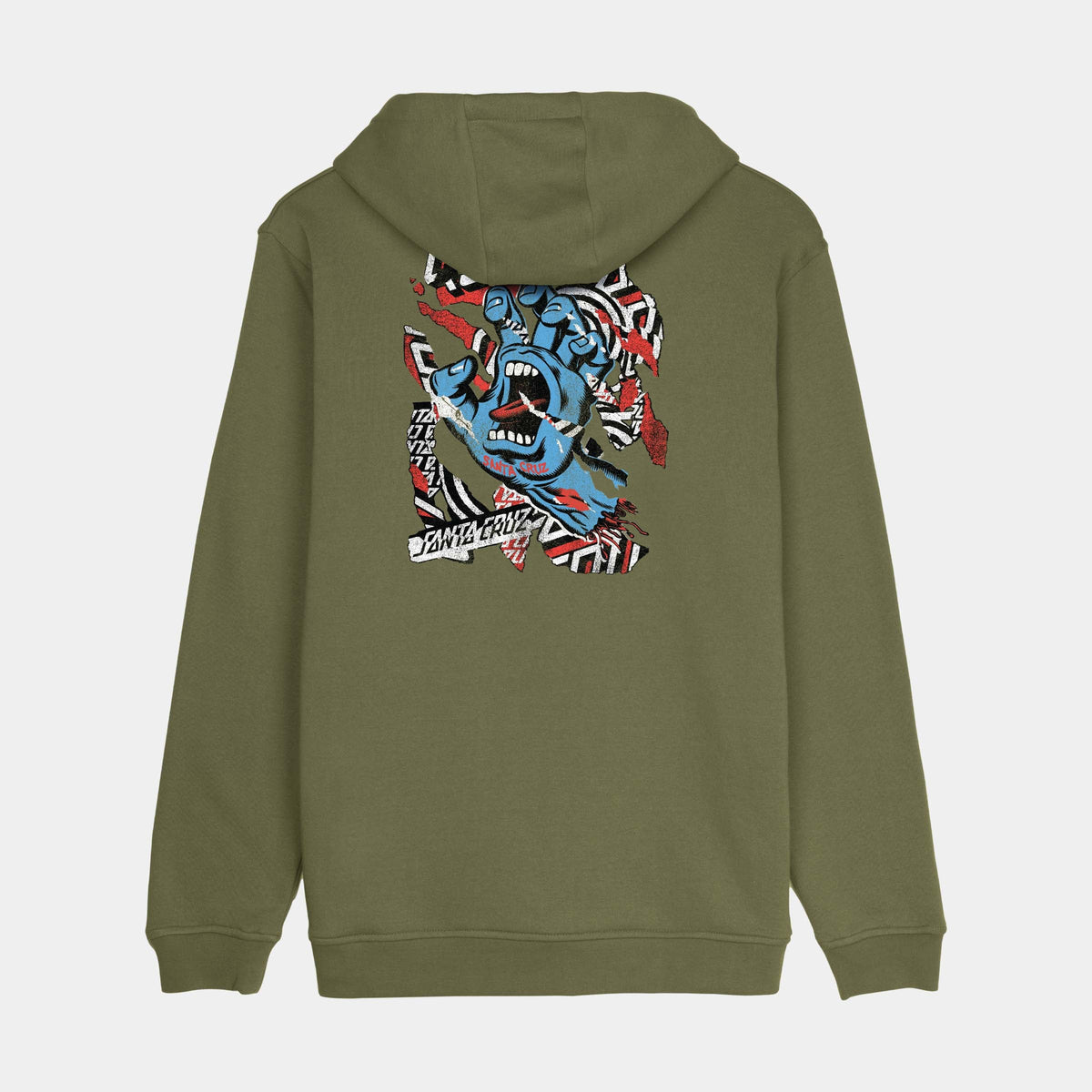 Felpa Damaged con cappuccio verde