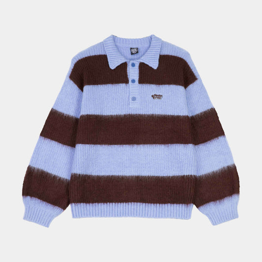 Maglione Groovy a righe celeste marrone