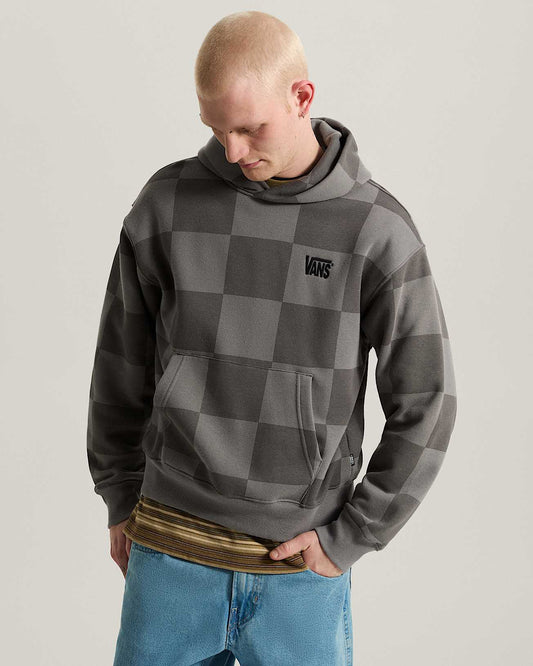 Felpa Vans checkboard con cappuccio grigio