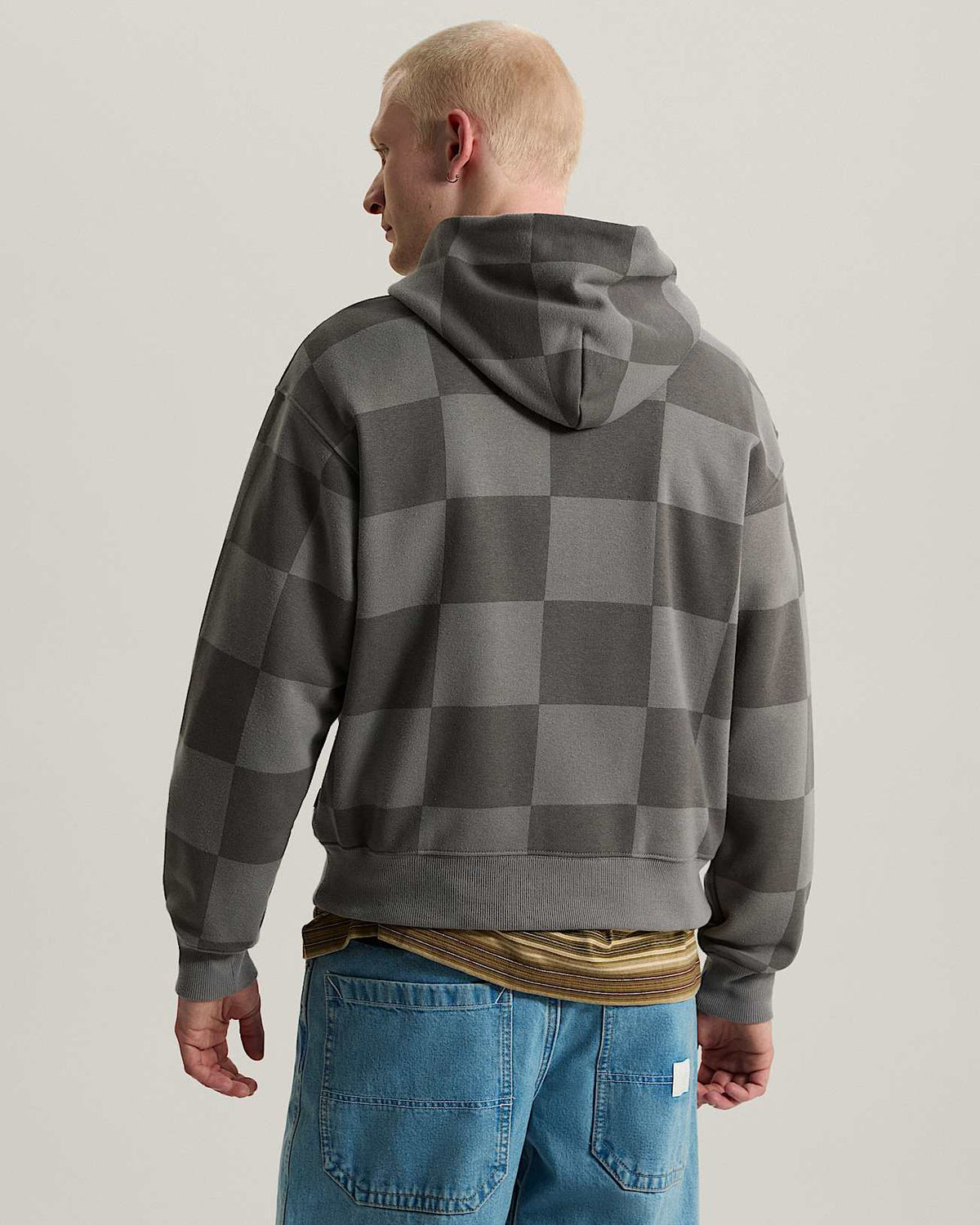 Felpa Vans checkboard con cappuccio grigio