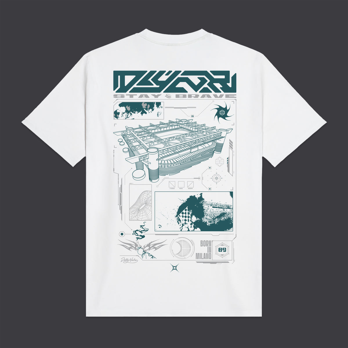 T-Shirt Sci-fi stadium bianco