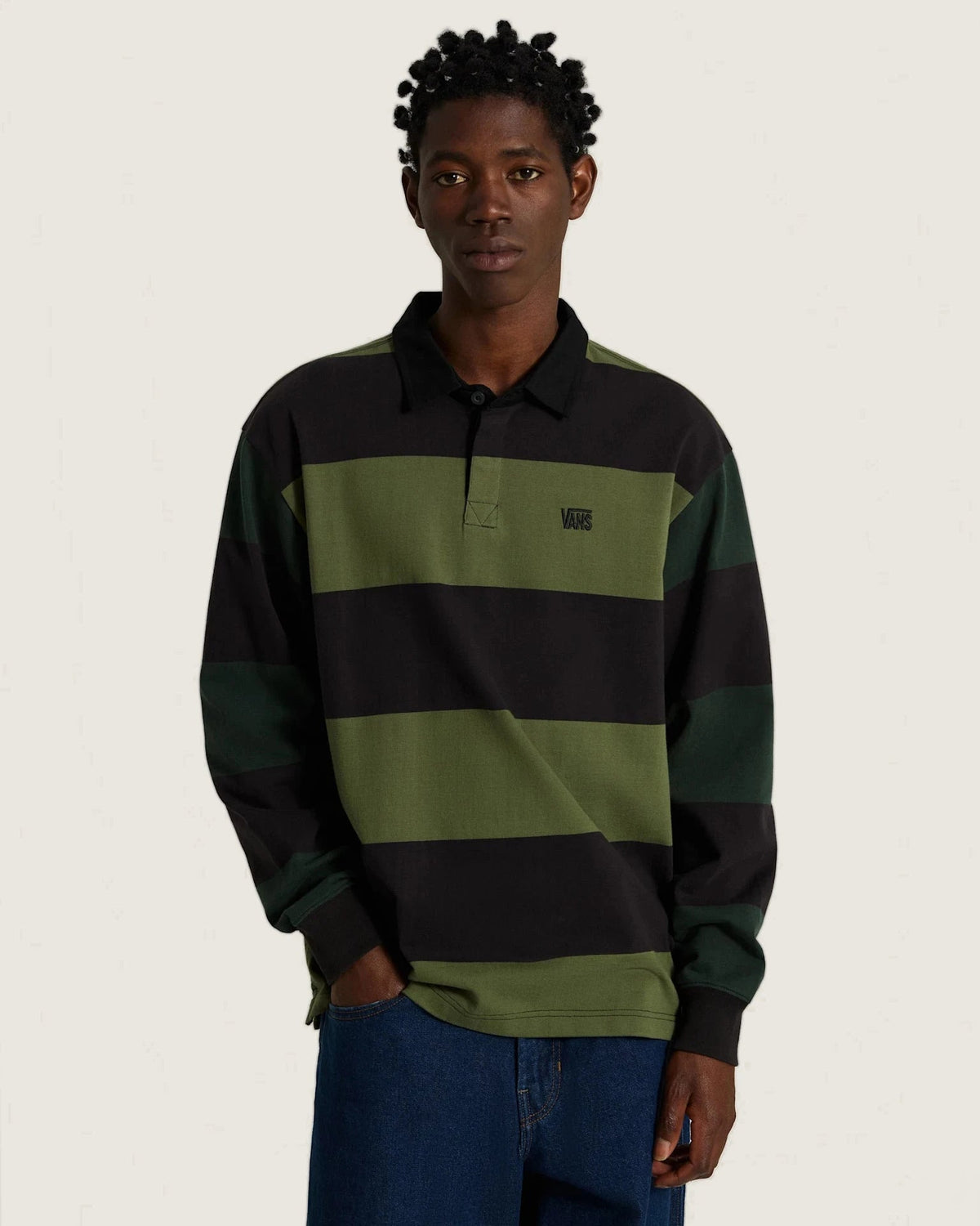 Polo Vans a righe verde nero