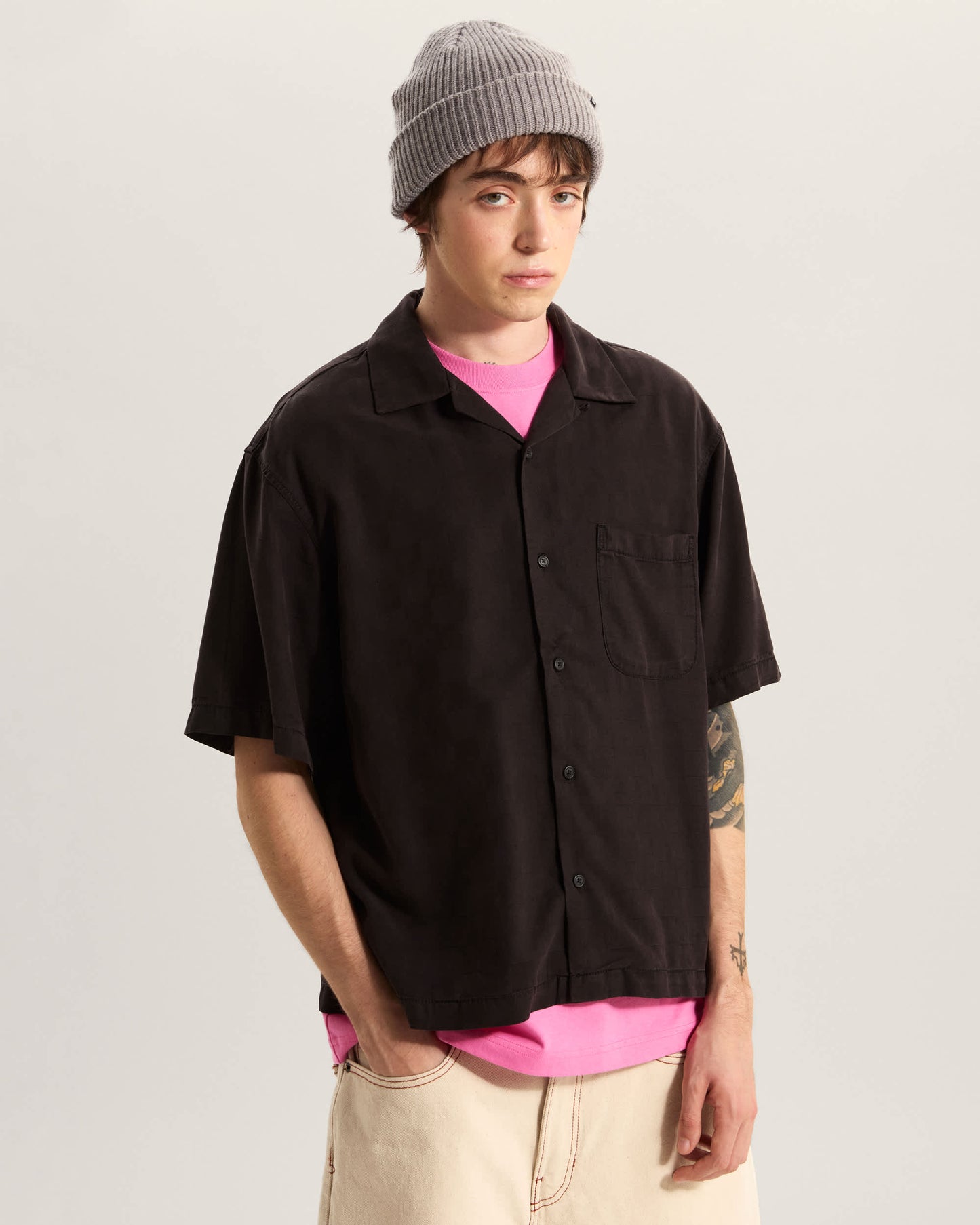 Camicia Van Doren checkboard nero