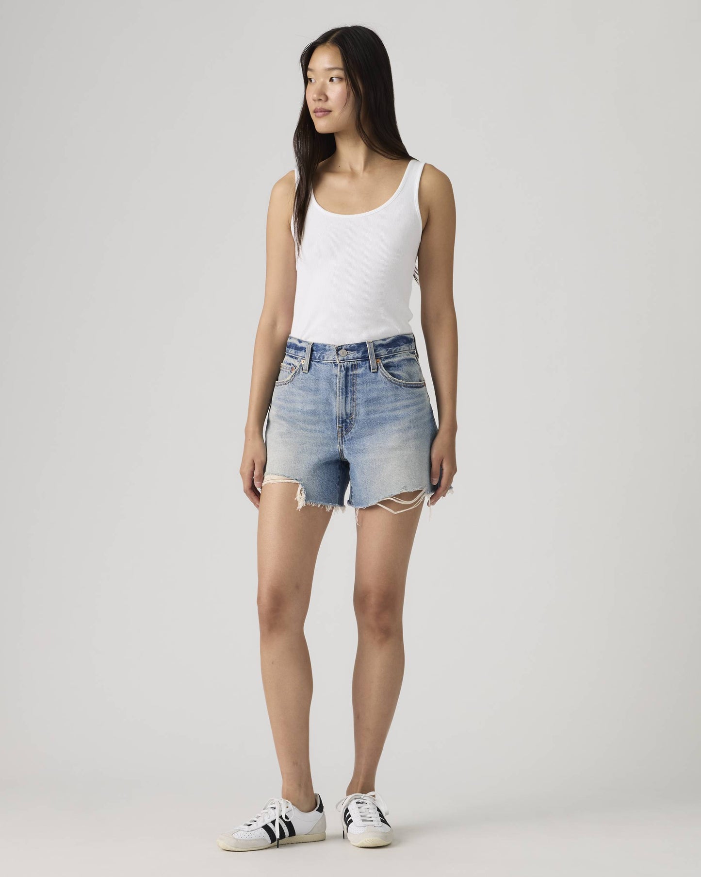 Pantaloncini Ribcage denim chiaro