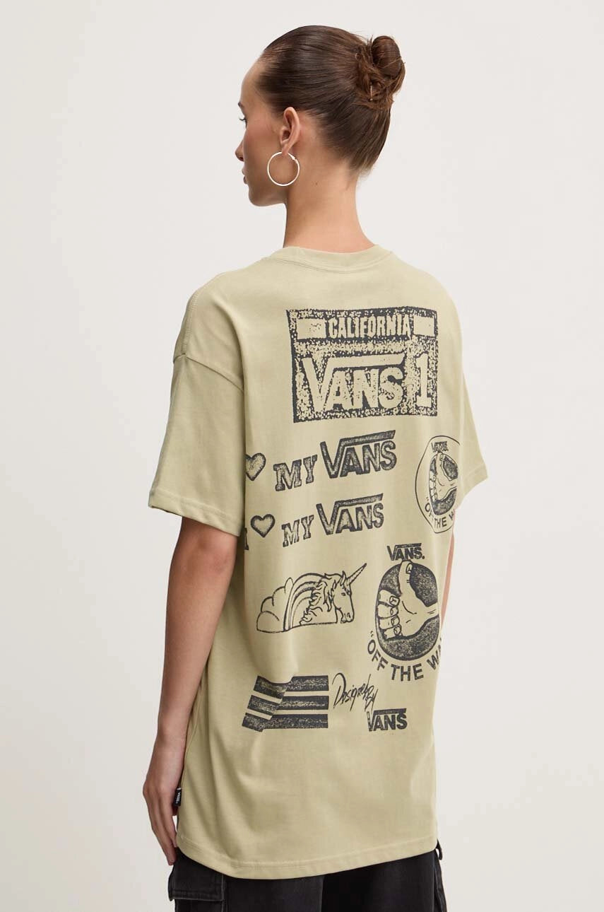 T-Shirt Mixed messages oversized verde