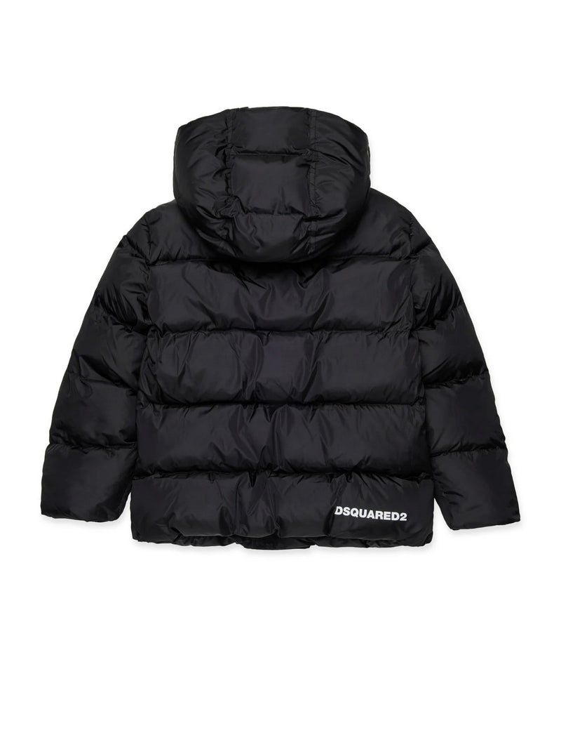 Bomber DSQUARED con cappuccio nero - 12/16 ANNI