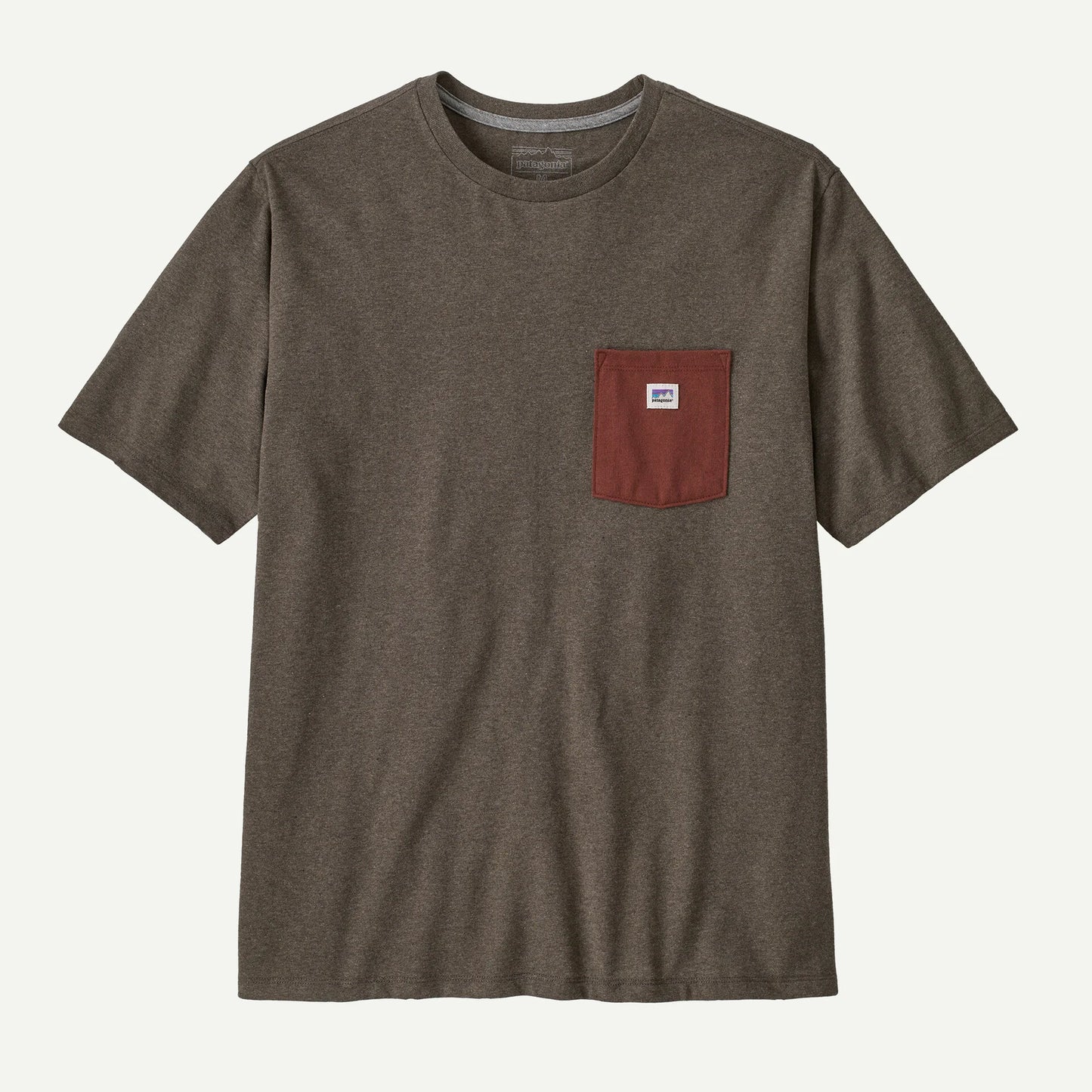 T-Shirt Shop sticker con taschino marrone