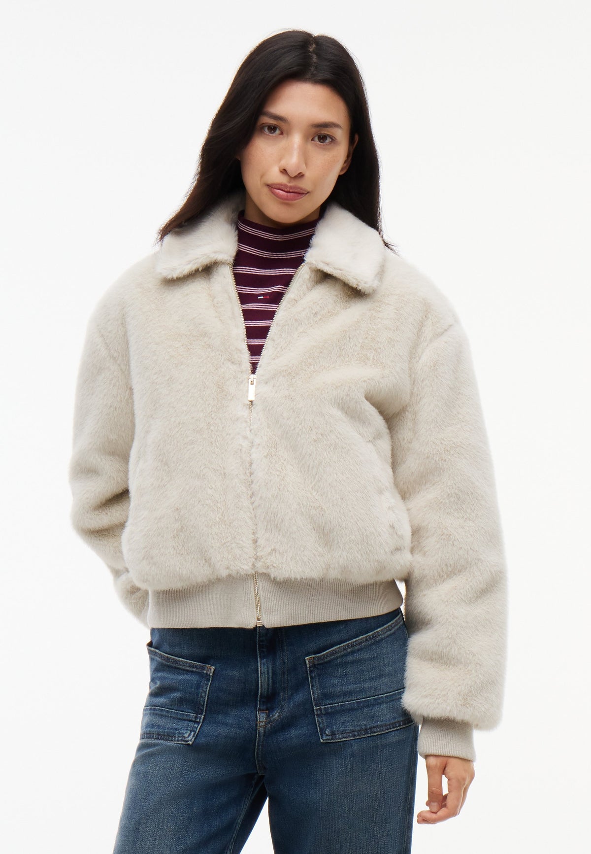 Giacca Tommy jeans pelosa panna