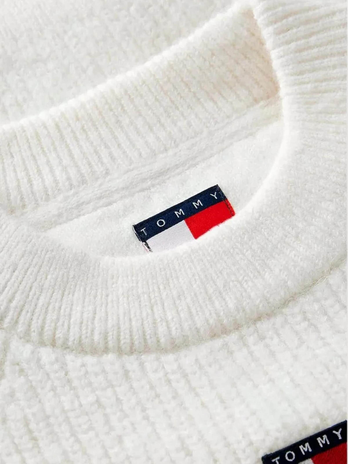 Maglione Tommy Jeans crop bianco