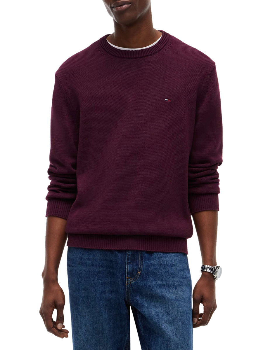 Maglioncino Tommy slim fit bordeaux