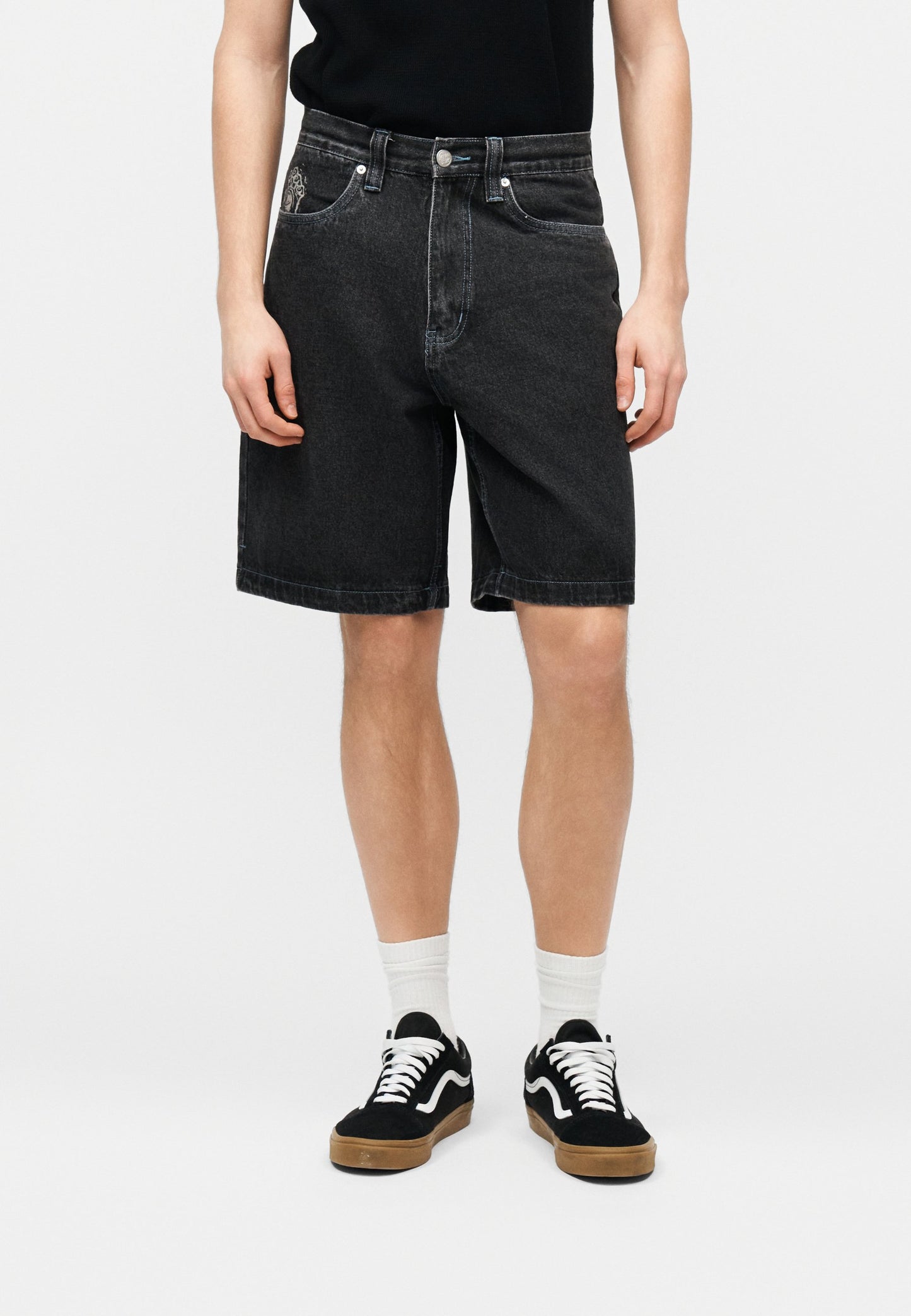 Pantaloncini Big Santa cruz in denim nero