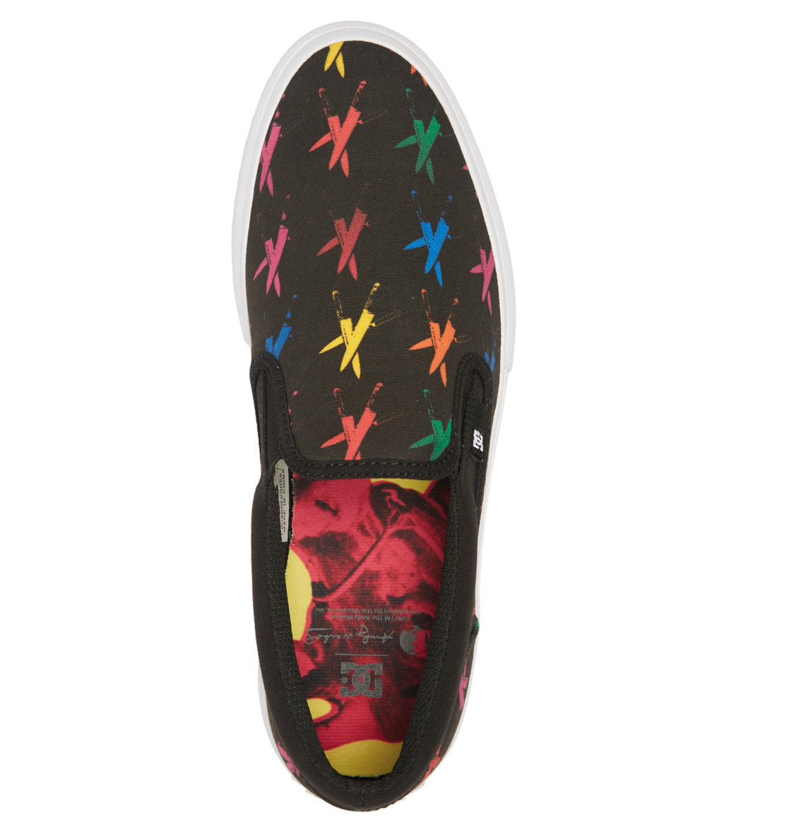 DC x Andy Warhol slip on nero/fantasia