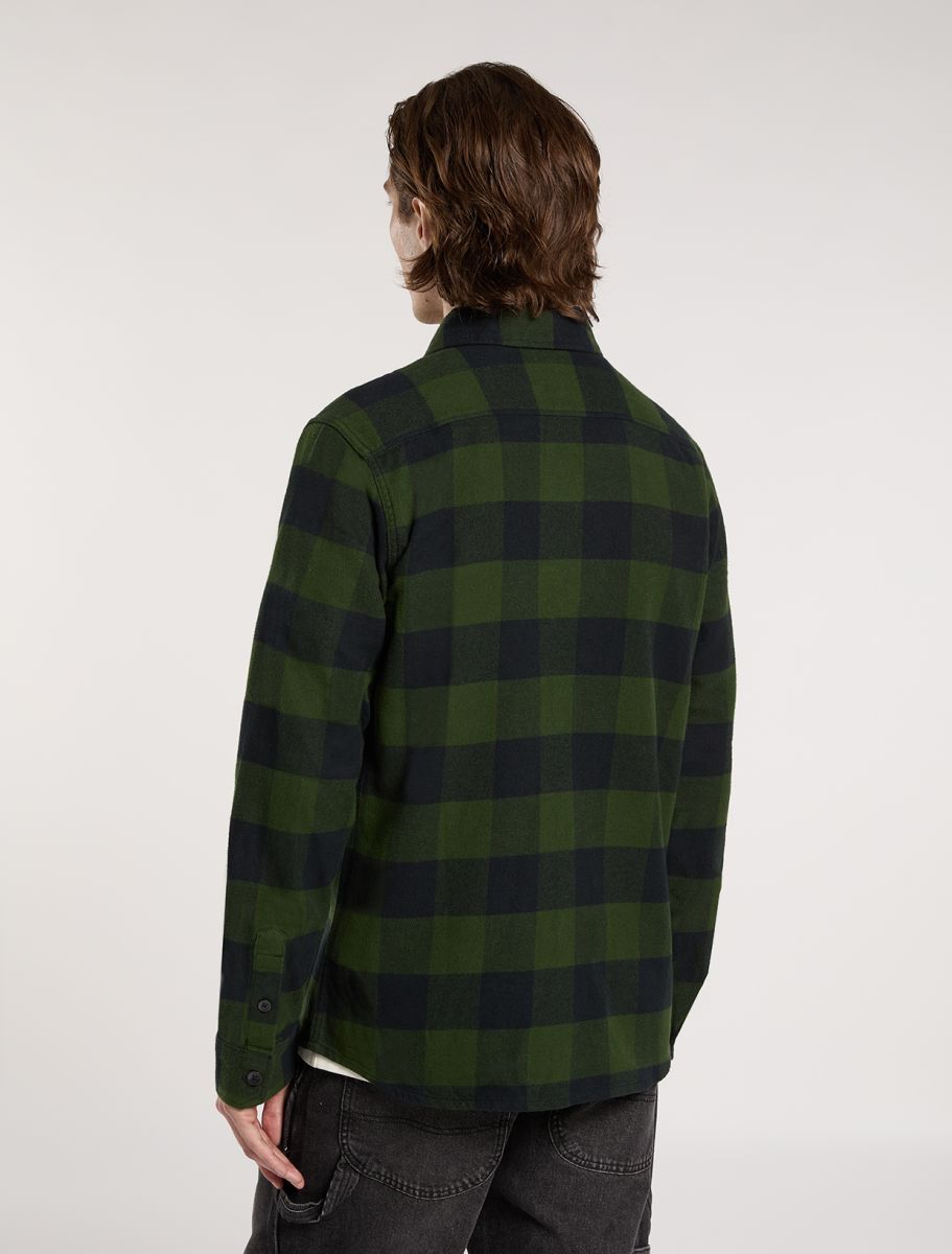 Camicia Sacramento in flanella nero/verde