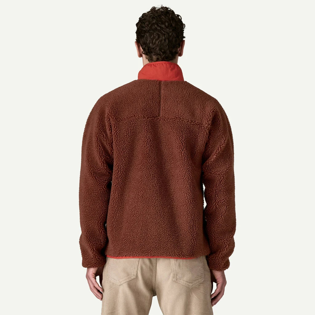 Giacca Classic retro full zip marrone/rosso