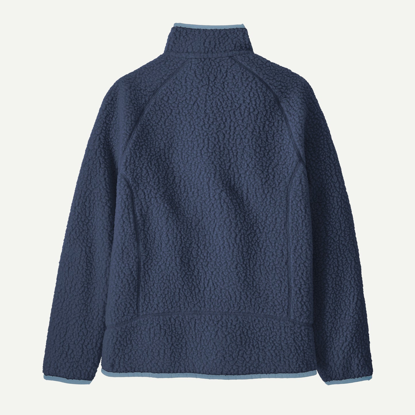 Felpa retro in pile full zip blu
