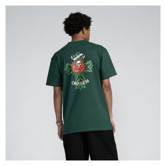 T-Shirt Dressen rose cross 2 verde